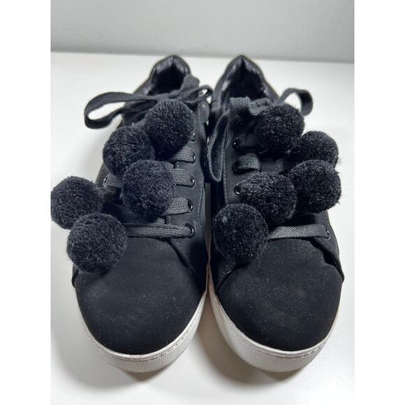 Sam Edelman Circus Suede Pom Pom Sneaker Shoes. Black. Size 8 - Picture 4 of 10